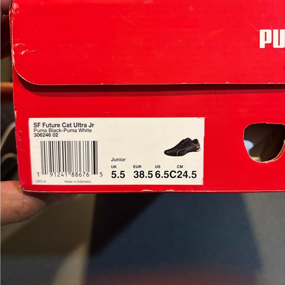Puma Black Leather Sneakers with Ferrari Emblem